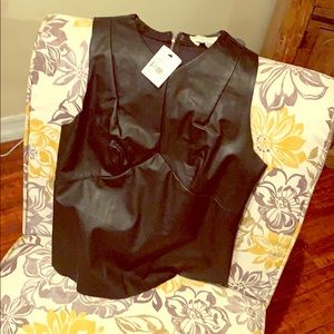 Cute black leather top!